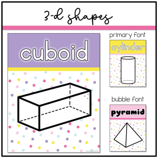 3d-shape-posters Happy Brights Shapes Posters