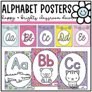 happy brights alphabet posters