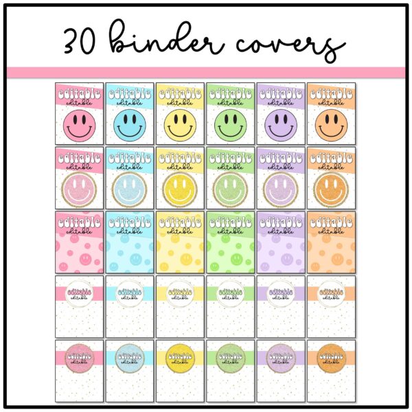 Binder Covers template Retro Pastel Binder Covers