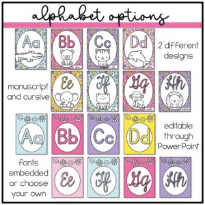 happy brights alphabet posters