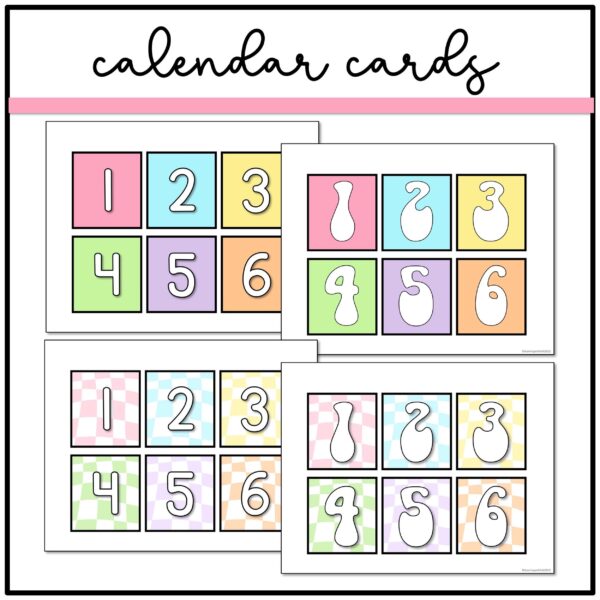 Retro Pastel Calendar Kit Retro Pastel Calendar Kit