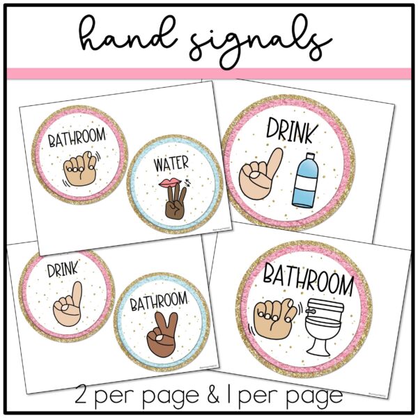 Hand Signals retro pastel hand signal posters