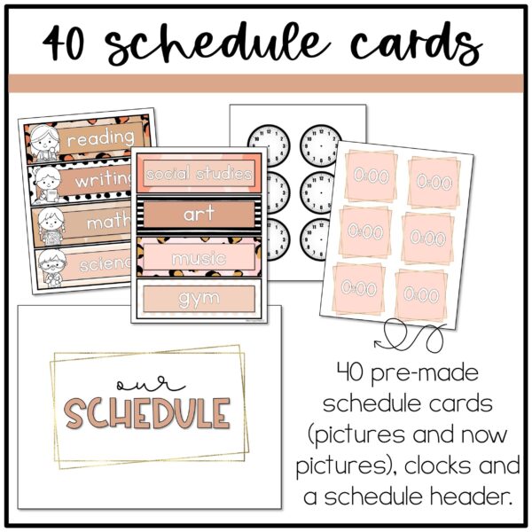 Leopard Classroom Schedule Modern Leopard Daily Schedule Cards