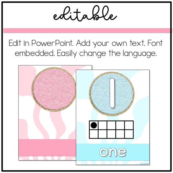 Number Posters Printable Retro Pastel Number Posters