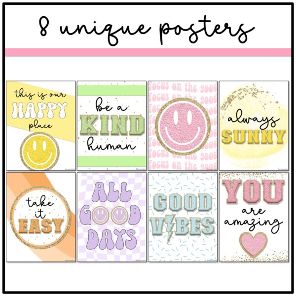 Retro Classroom Decor Retro Pastel Growth Mindset Posters