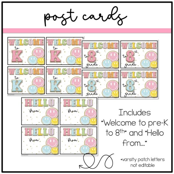 Retro Pastel postcards Retro Pastel PostCard Templates