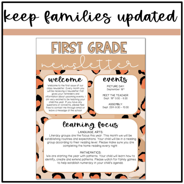 Modern Leopard Classroom Newsletter Modern Leopard Classroom Newsletter
