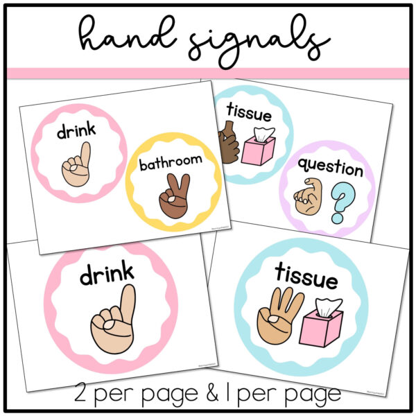 Slide2 pastel hand signals posters
