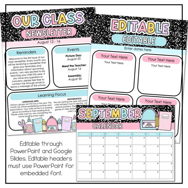 Back to School Newsletter Back to School Newsletter