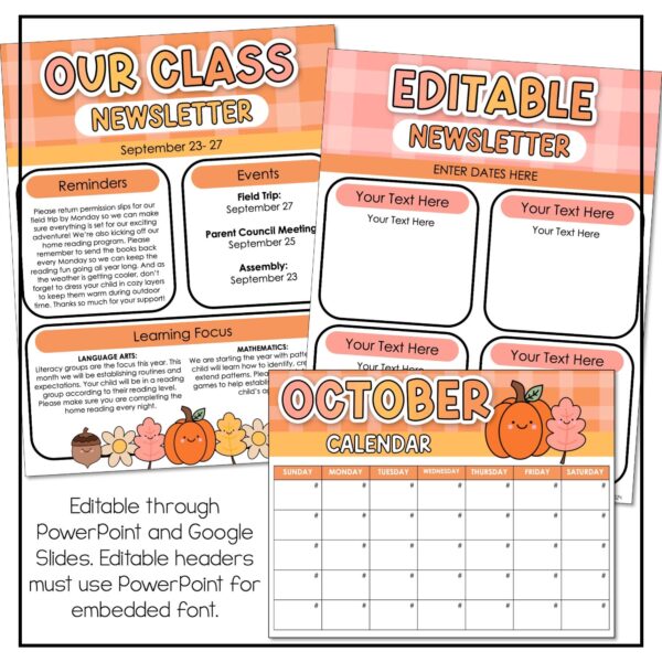 Fall Classroom Newsletter Fall Classroom Newsletter