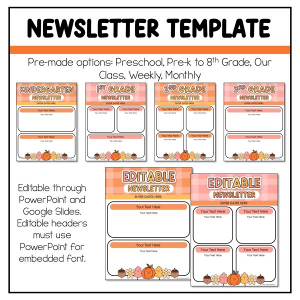 Fall Classroom Newsletter Fall Classroom Newsletter