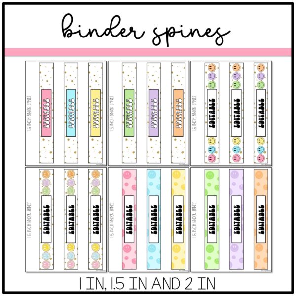 Retro Pastel Binder Covers Retro Pastel Binder Covers