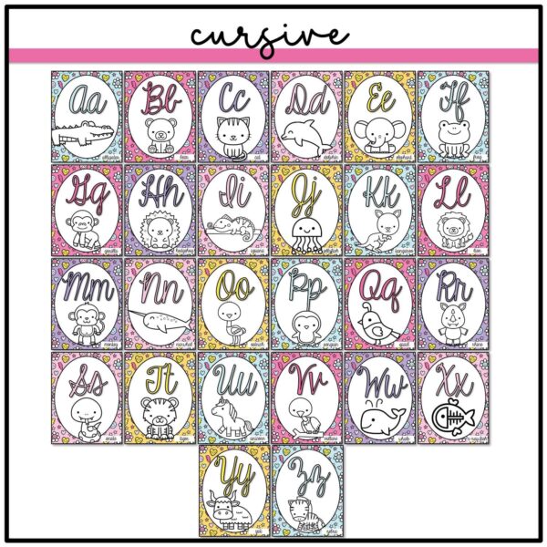 cursive-alphabet-posters happy brights alphabet posters
