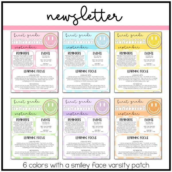 Smiley Face Newsletter Retro Pastel Newsletter Template