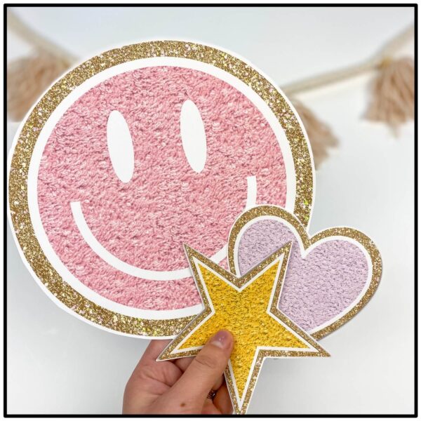 Smiley Face Patches Retro Pastel Cut Out Patches