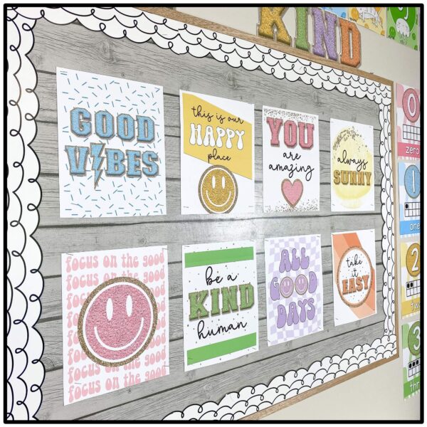 Stoney Clover Bulletin Board Retro Pastel Growth Mindset Posters