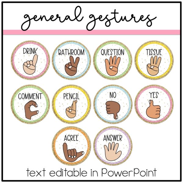 Stoney Clover Classroom Decor retro pastel hand signal posters