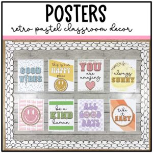 Retro Pastel Growth Mindset Posters