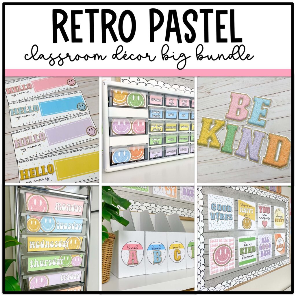 Retro Pastel Classroom Decor Bundle