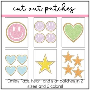 Retro Pastel Cut Out Patches
