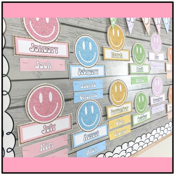 Stoney Clover Lane Classroom Decor Retro Pastel Birthday Display