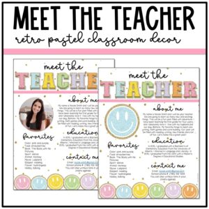 Retro Pastel Meet the Teacher Template