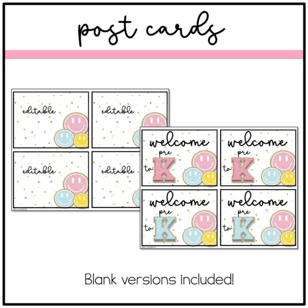 Teacher postcards to students Retro Pastel PostCard Templates