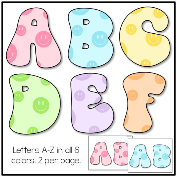 Varsity Bulletin Board Letters Retro Pastel Varsity Patch Letters