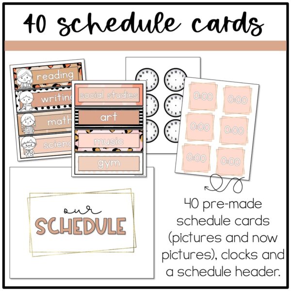 animal-print-schedule Modern Leopard Daily Schedule Cards