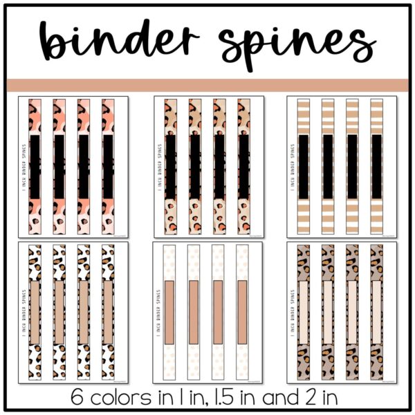 binder-spines Modern Leopard Binder Covers