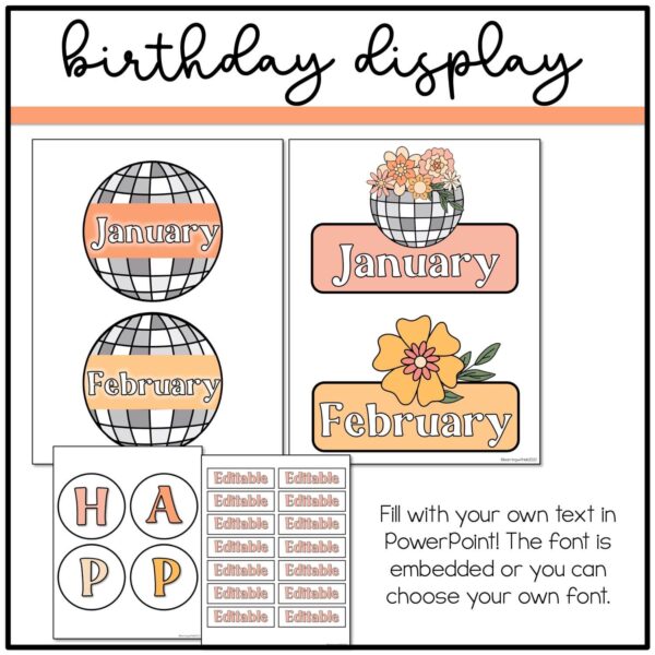 birthday-bulletin-board Disco Floral Birthday Display