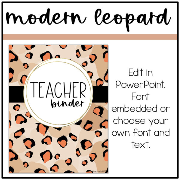 cheetah-teacher-binder Modern Leopard Binder Covers