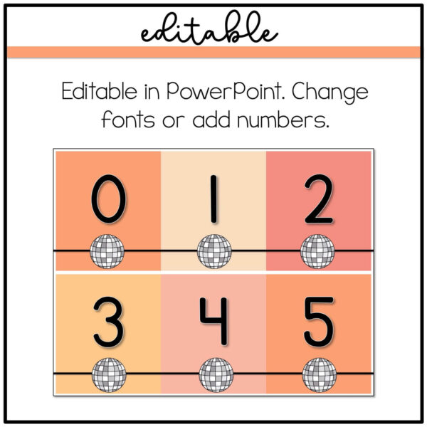 classroom-number-line Disco Floral Number Line