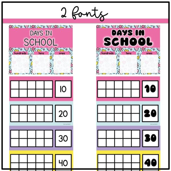 days-in-school-printable Happy Brights Days in School Display