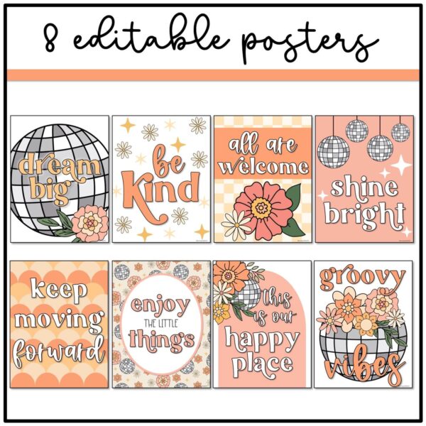 disco-classroom-posters Disco Floral Inspirational Posters