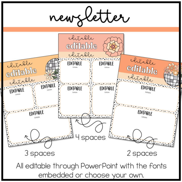 disco-newsletter Disco Floral Classroom Newsletter