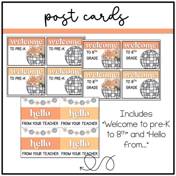 disco-postcards Disco Floral PostCard Templates