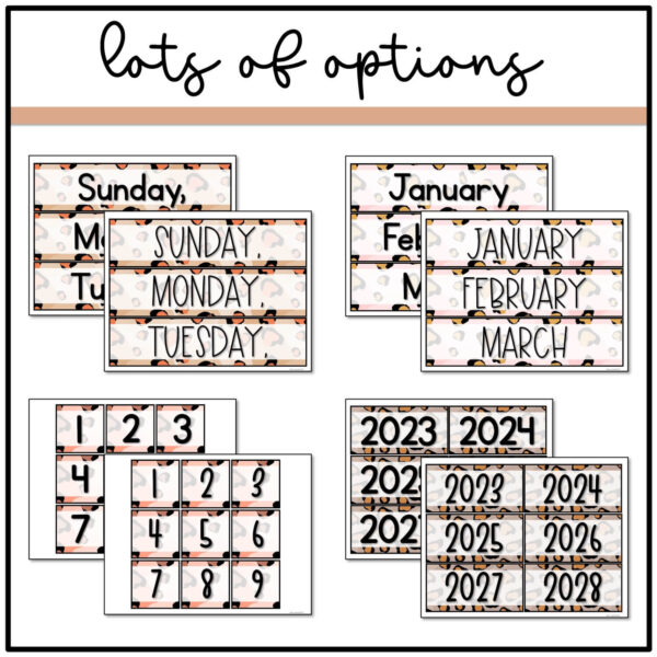 flip-date Modern Leopard flip calendar