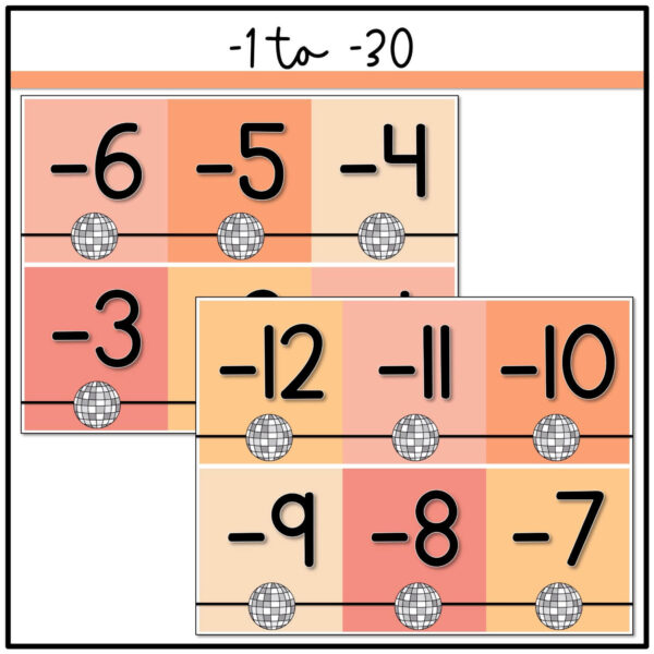 groovy-retro-number-line Disco Floral Number Line