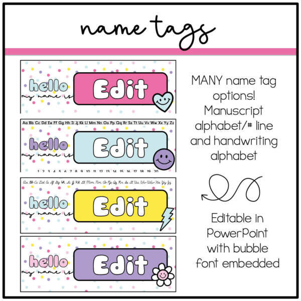 happy-brights-classroom-decor Happy Brights Labels and Name Tags