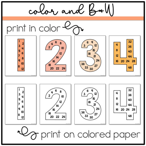 large-numbers-skip-counting Disco Floral Skip Counting Posters