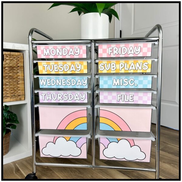 pastel-10-drawer-labels Pastel rolling cart labels
