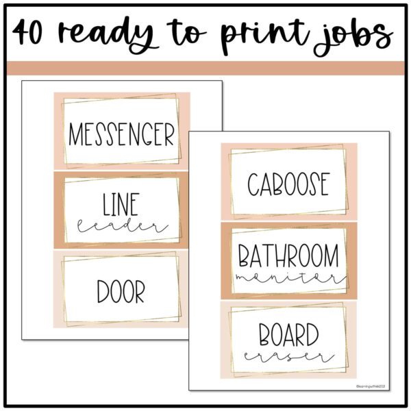 printable-classroom-jobs Modern Leopard Classroom Jobs