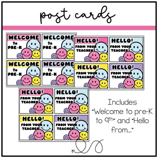 printable-postcards Happy Brights Post Card Templates