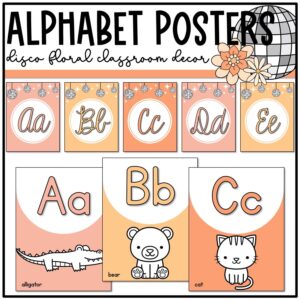 Disco Floral Alphabet Posters