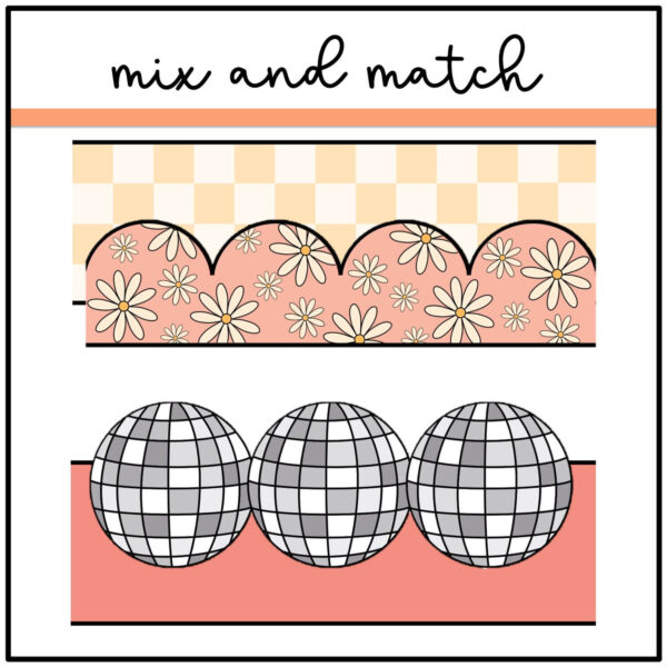 retro-bulletin-board-borders Disco Floral Bulletin Board Borders