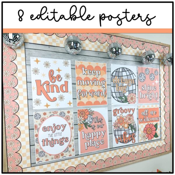 retro-groovy-classroom-decor Disco Floral Inspirational Posters