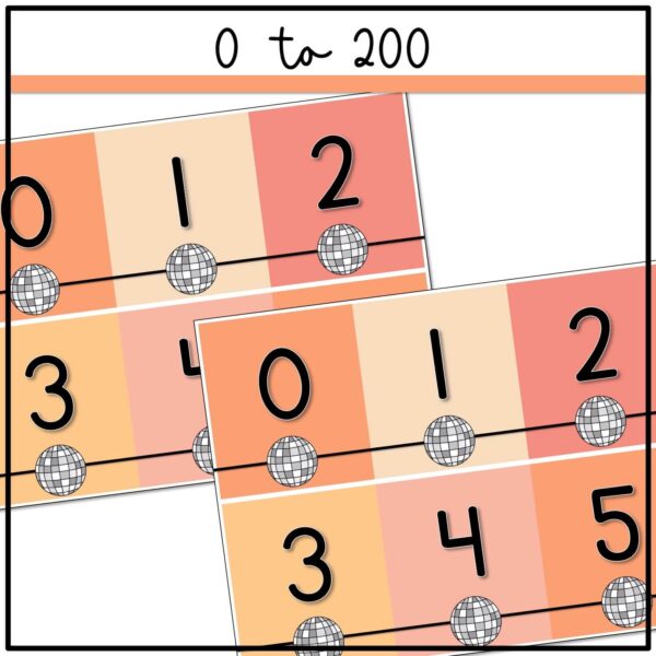 retro-number-line Disco Floral Number Line