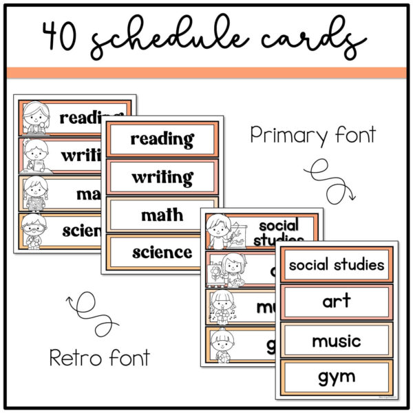 retro-schedule Disco Floral Schedule Cards