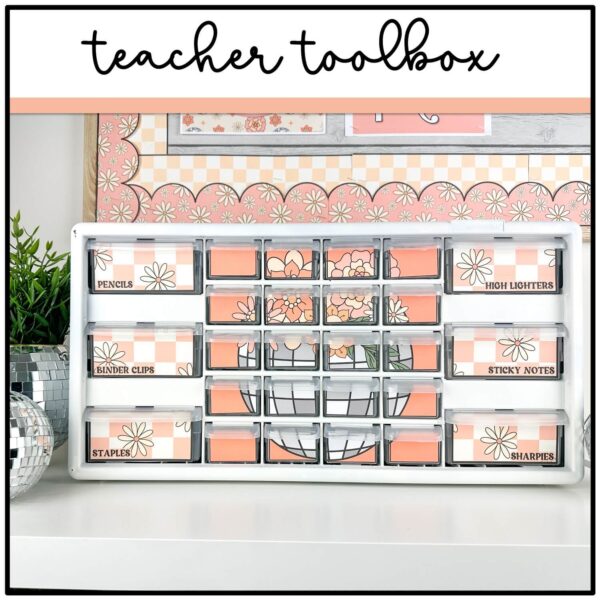 retro-teacher-toolbox Disco Floral Teacher Toolbox